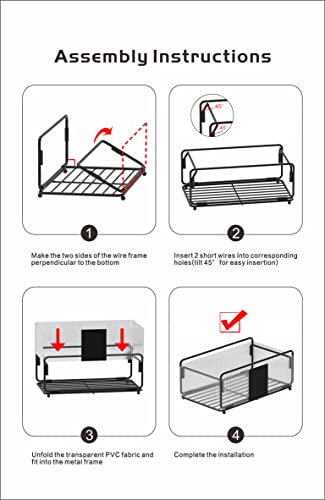 Vandhome Wire Storage Baskets 2 Pack Wall Mounted Bin Basket Storage Shelf Adhesive Basket Bin For Kitchen, Bathroom, Mudroom, Bedroom, Kitchen Shelf Cabinets Shelf No Drilling - Black (Small) #TOP6