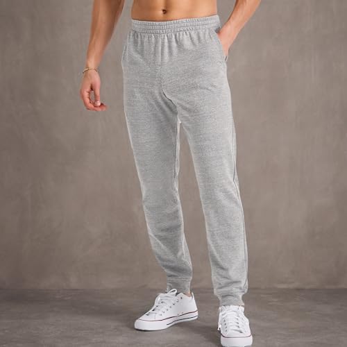 Hanes Men's Originals French Terry Joggers, Lightweight Sweatpants with Pockets, 30" Inseam, Concrete PE Heather, Medium 6