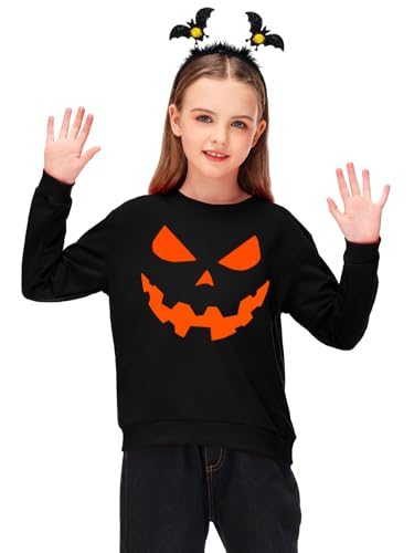 Image of Remimi Kids Halloween Sweatshirt Long Sleeve Thanksgiving Tops 3-14 Years