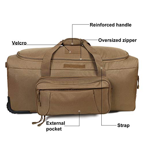 Rolling Loadout Luggage Bag with Wheels,Hockey Bag, Duffle Bag With Rollers,124L X-Large Heavy Duty Oversized Storage Bag,Tactical Wheeled Deployment Trolley Camping Bag