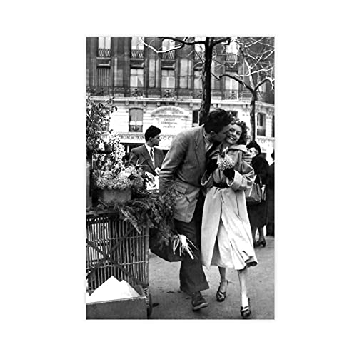 Poster vintage noir et blanc Robert Doisneau Photographie 6 toiles Poster Décoration de chambre à coucher Paysage sport Bureau Décoration sans cadre 40 ×...