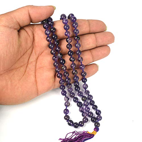 Image of Reiki Crystal Products Natural Reiki Feng-Shui Mala Necklace 6 mm Crystal Stone 108 Bead Jaap Mala for Men and Women