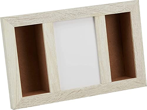 丸和貿易 ダブルボックスフレーム 縦 オフホワイト 25.6x 5.5x15.6cm 400893702