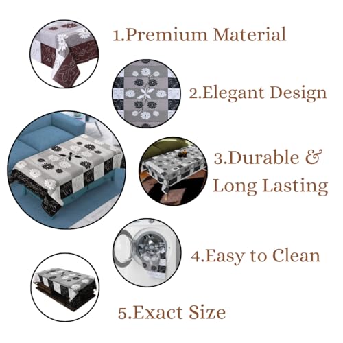 Image of Cotton Net Embroidered Center & Dining Table Cover for 4 Seater | Rectangular 40x60 Inch | Lightweight & Washable Table Cloth | Pack of 1 (Black)