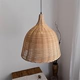 LQZCXMF Lámpara Colgante De Techo Con Pantalla De Ratán Hecha A Mano Lámpara De Bambú Natural Tejido A Mano Con Cesta Rústica Ajustable, Lámpara Colgante Para Comedores E Islas De Cocina
