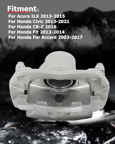 Image of cciyu Front Left Brake Caliper Assembly w /Bracket 19B2660 2013-2015 For Acura For ILX,2003-2017 For Honda For Accord,2013-2021 For Honda For Civic,2016 For Honda For CR-Z,2013-2014 For Honda For Fit