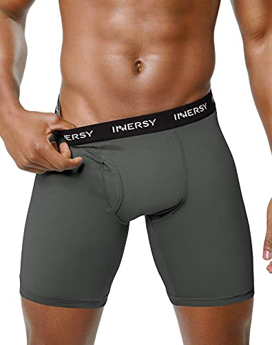 INNERSY Boxershorts Herren Lang Mesh Männer Unterhosen mit Eingriff Weiche Retroshorts 3er Pack - Image 3