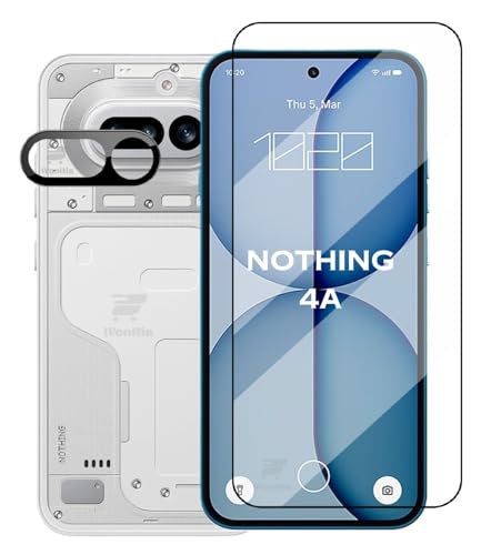 Image of WonRia [1+1 Tempered Glass Compatible with Nothing 4A 5G with 3D Camera Glass Protector 9H Hardness Screen Guard Protector - (Pack of 2)