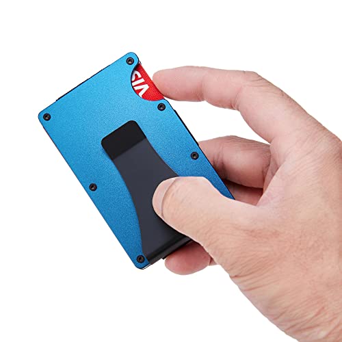 Fdkobe Minimalist Wallets For Men - Slim Front Pocket Metal Wallet With Money Clip - Mens Rfid Blocking Aluminum Credit Card Holder For Business Travel #TOP3
