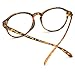 PenSee Oversized Circle Eyeglasses Frame Inspired Horned Rim Clear Lens Glasses (Leopard)