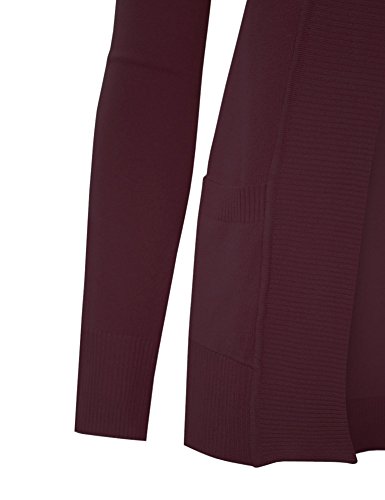 Image of Cielo Women's Solid Basic Open Front Pockets Knit Sweater Cardigan
