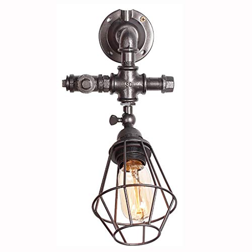 Lampe murale rétro pipe à eau style américain de couleur noire Modèle B - 3