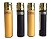 Price comparison product image 4 x Black & Gold Electronic Clipper Lighters, Clipper Lighter, Gas Lighter, Black Lighter, Gold Lighter, Rubber Lighter