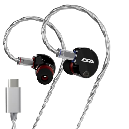 Image of CCA Phoenix in-Ear Monitor Headphones - Dual-Magnet Dynamic Driver IEM with HiFi Clear Sound & Deep Bass, Full-Metal Professional Gaming Earbuds for Musicians, Singers, and Audiophiles(USB C Plug)