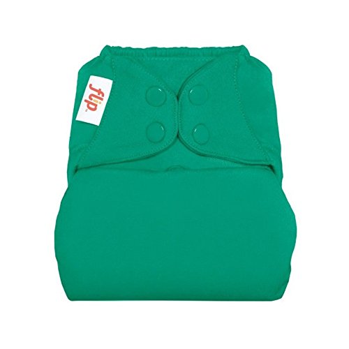 Flip Hybrid Reusable Cloth Diaper Cover with Adjustable Snaps and Stretchy Tabs - Fits Babies from 8 to 35+ Pounds (Pepper)