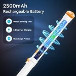 Electric Spin Scrubber, KIKOLIN 380RPM High Speed Power Scrubber, Cordless Cleaning Brush 2 Speeds for Bathroom, Tub, Shower, Floor with 4 Replaceable Brush Heads and Adjustable Extension Long Handle - Image 6
