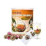 Blooming Tea Gift Set, 10 Unique Varieties Flowering Tea Balls, VitalForest Individual Packing Handmade Blooming Green Tea with Flowers for Anniversary, Valentine, Birthday