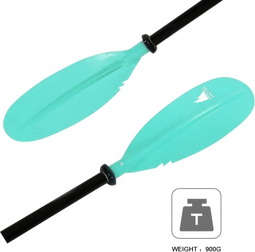 Karltion Kayak Paddle - Adjustable 2 Pieces Aluminum Alloy Shaft with Glass Fiber Blade for Surfing,Oar Fishing Easy Packable Travel