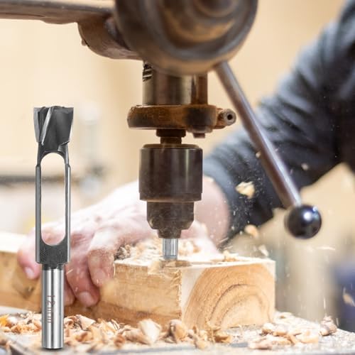 Image of HARFINGTON Wood Tenon Dowel Plug Cutter 12mm Metric Tenon Dowel Cutting Tools Drill Bit High Speed Steel Wood Plug Dowel Cutter with Round Shank for Woodworking Furniture Making