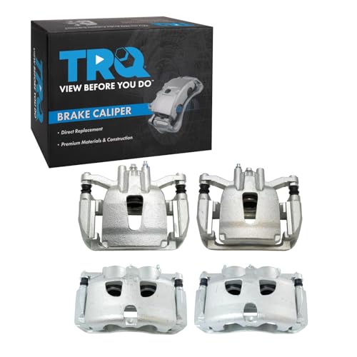 Image of TRQ Front and Rear Brake Caliper Set Zinc Coated Brackets Hardware Compatible with 2012-2018 Ford F 150