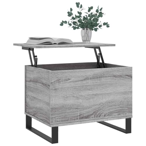 Table basse gain de place gris Sonoma réglable avec rangement fermé - 4