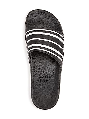 DAN WARD Mens Black Striped Comfort Round Toe Platform Slip On Slide Sandals Shoes 422