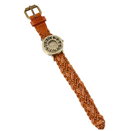 Relógio de pulso estilo retro com pulseira trançada de plutônio decoração de relógio de pulso de qua