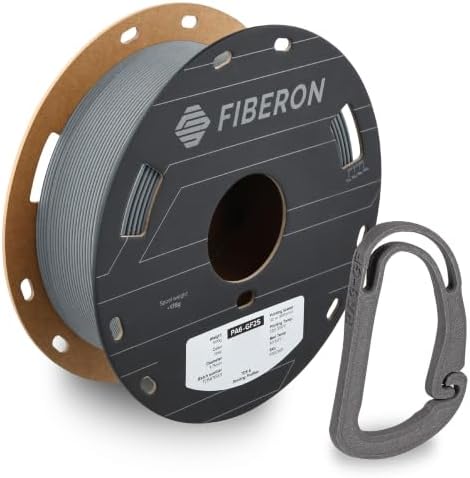 Polymaker Fiberon PA6-GF25 Glass Fiber Nylon Filament 1.75mm, Grey, 0.5kg