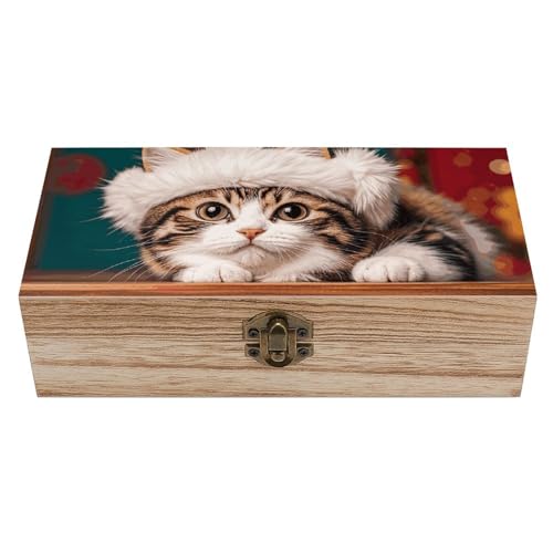 Boîte de rangement en bois chaton cadeau idéal pour souvenirs de naissance