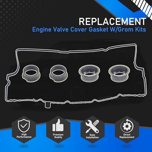 Image of VC4363G Engine Valve Cover Gasket W /Grom Kits Compatible with 2013 2014 2015 2016 2017 2018 2019 2020 Jeep Renegade Dodge Dart Fiat 500L Fiat 500X Replaces 55233643 55233644