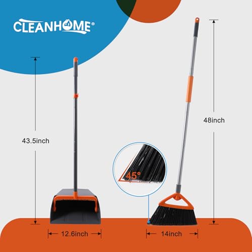 Cleanhome Commercial Broom And Dustpan Set With Long Handle thumb #4