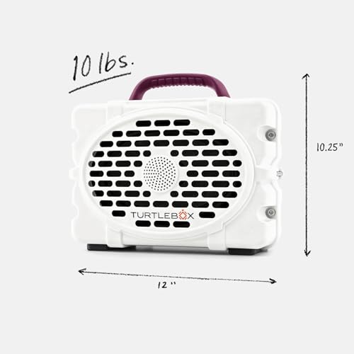 Image of Turtlebox Original Gen 3: Portable Outdoor Bluetooth Speaker - Ultra-Loud (120dB), Waterproof (IP67), Rugged, Impact-Resistant, 3-Day Battery | Party Mode: Unlimited Pairing Stereo, White /Maroon