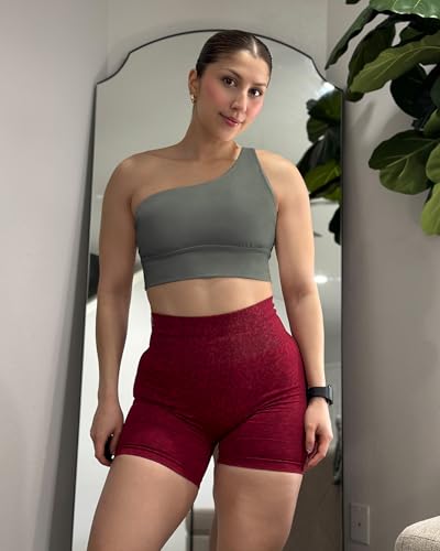 Image of Queenie Ke Womens One Shoulder Sports Bra Left Side Strap Yoga Bras Gym Training Workout Crop Tops