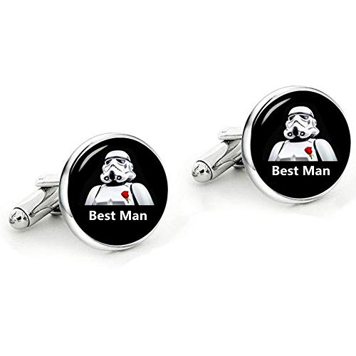Kooer Best Man Cufflinks Wedding Men's Cuff Links Jewelry Gift for Best Man (Best Man)