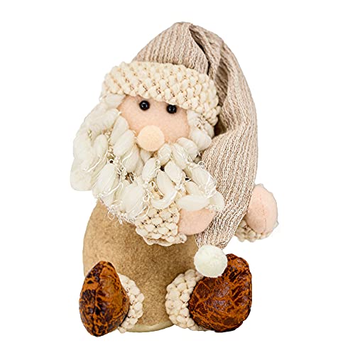 Magizi Papai Noel Sentado Gorro Tecido Rústico 21Cm Enfeite de Natal - M34-2128A - Yangzi, Verde