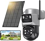 8MP - Cámara de vigilancia WiFi exterior de doble ...: 【Doble lente y doble pantalla 2 en 1】La cámara de vigilancia wifi exterior tiene 2 lentes, una lente fija (4MP) y una lente giratoria (4MP), todos los cuales se pueden ajustar libremente en términos de ángulo. La lente fija puede monitorear el área p...