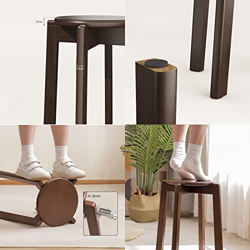 Tabouret en bois sans dossier empilable pour petits espaces de cuisine - 5