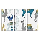 Wall Art Oil Painting Sweet Llama South America's Alpaca Cactus Pattern Canvas Prints for Home Decor