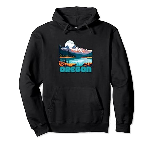 Oregon Souvenir Abbigliamento - Retro Vintage Oregon Felpa con Cappuccio