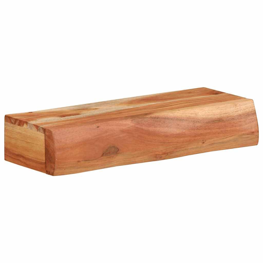Półki ścienne 2 sztuki 40 x 17 x 8 cm lite drewno akacja, solidna pływająca półka do przechowywania i dekoracji, stojak ścienny do organizowania książek