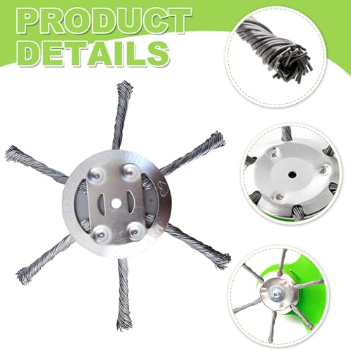 Unkrautbürste für Freischneider, 2 Stück Unkraut Entferner Gerät, Wildkrautbürste 5mm Bohrung, Unkrautbürste für Rasentrimmer, Drahtbürste mit Kegelform entfernt mühelos Unkraut... – Bild 3