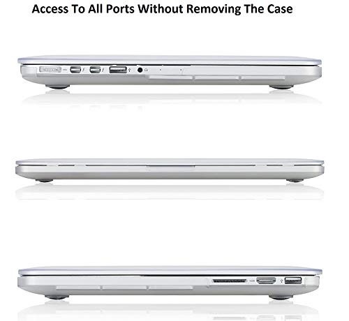 Image of Midkart Hard Shell Plastic Case Cover Compatible with MacBook Pro 15 Inch with Retina Display (Model A1398, Old Version, Release 2015-2012) with Silicon Key Guard & Dust Plugs, Matte Frost ICY White