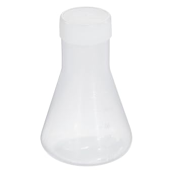 PATIKIL 50ml Plastic Erlenmeyer Flask with Screw Caps, 1 Pack Narrow Mouth Conical Flask for Laboratory, Clear