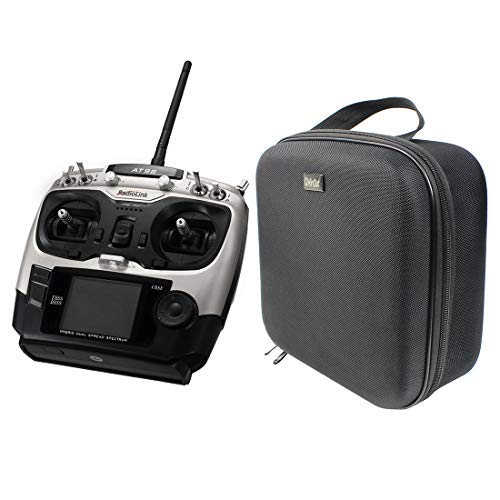 Radiolink AT9S PRO with Portable Case Handbag Rocker Mount 2.4G 12CH Remote Control RC Transmitter with R9DS Receiver For FPV DIY RC Drone Quadcopter Airplane (TX+CASE,grey)