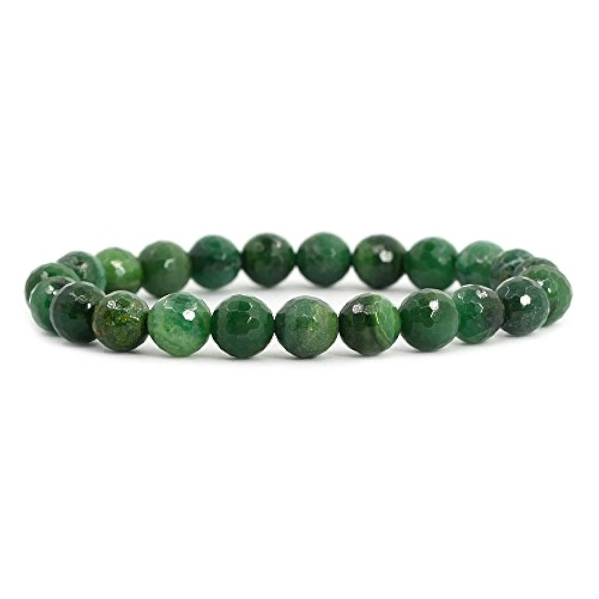 Natural African Serpentine Gemstone Stretch Bracelet, Unisex