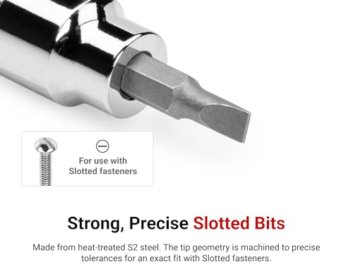 Image of TEKTON 3 /8 Inch Drive x 1 /4 Inch Slotted Bit Socket | SHB10202