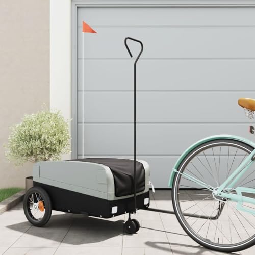 Gecheer Bike Trailer Black and Gray 66.1 lb Iron SJ70263A