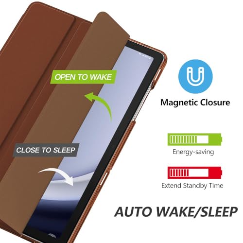 Image of MoKo Case for Galaxy Tab A9+ /A9 Plus 11 inch 2023, Slim Stand Protective Smart Cover with Hard PC Translucent Back Shell for Tab A9 Plus Tablet (SM-X210 /X216 /X218), Auto Wake /Sleep, Brown