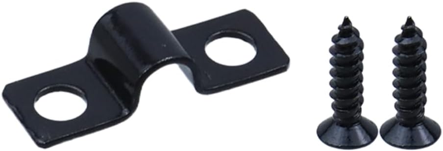 1/4 Inch Conduit Clamps 60Pcs, Iron Pipe Strap Clamp, Two Hole U Bracket for Pipe, Tube, Cable, or Wire Cord Installation, Black Conduit Clip