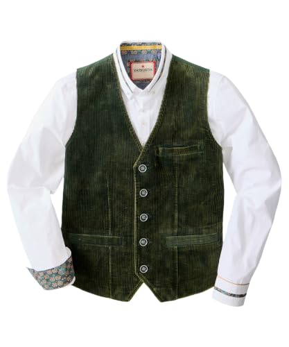 Image of Joe Browns Men's Fabulous Washed Cord Waistcoat, Green, UK 44